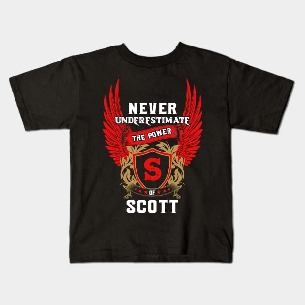 Never Underestimate The Power Scott - Scott First Name Tshirt Funny Gifts Kids T-Shirt by dmitriytewzir